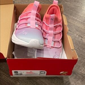 Puma Kids Pink and White Gradient Sneakers